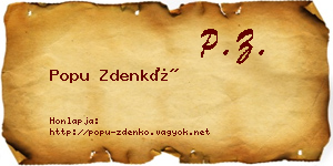 Popu Zdenkó névjegykártya